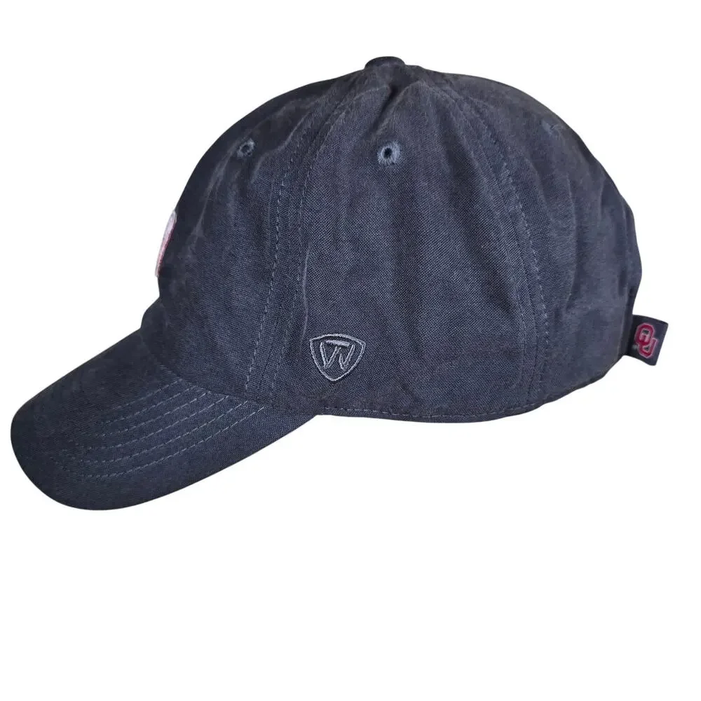 Oklahoma Sooners Schooners Baseball NCAA Cap Dark Gray Red Unisex Adjustable